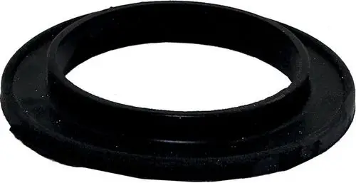 Schwarze Dichtung aus Gummi, kreisförmig mit erhöhter Kante. Geeignet für Anwendungen wie Handlochdeckel. Produziert von der Marke Wolf.